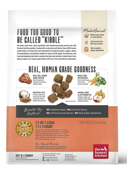 The Honest Kitchen Grain - Free Beef Whole Food Clusters Dry Dog Food, 5 - lb bag
