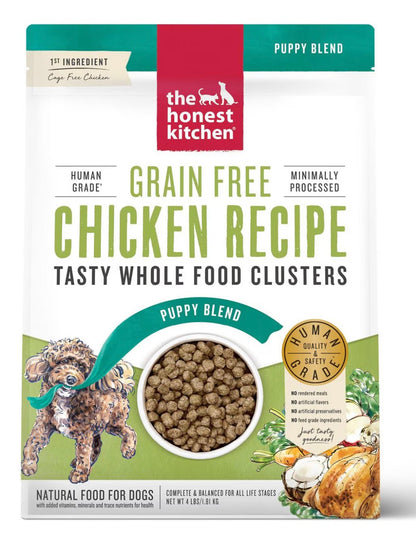 The Honest Kitchen Whole Food Clusters Chicken Recipe Puppy Blend Grain - Free Dehydrated Dog Food, 4 - lb bag