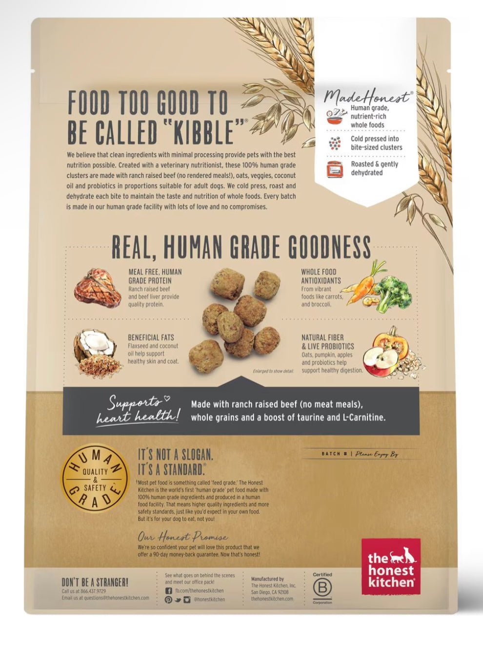 The Honest Kitchen Whole Food Clusters Whole Grain Beef & Oat Dry Dog Food, 5 - lb bag
