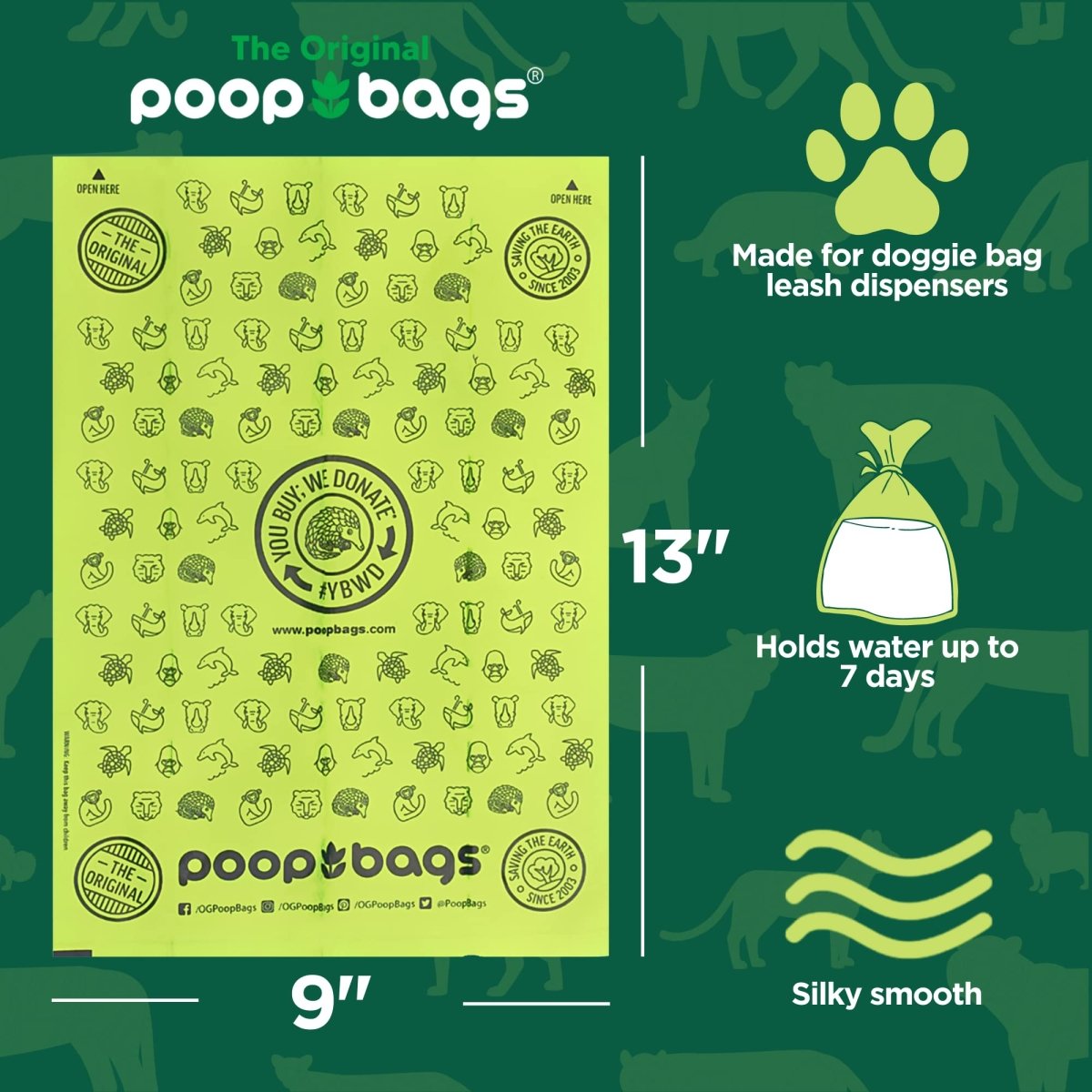 The Original Poop Bags Certified Compostable Dog Waste Bags - Unscented