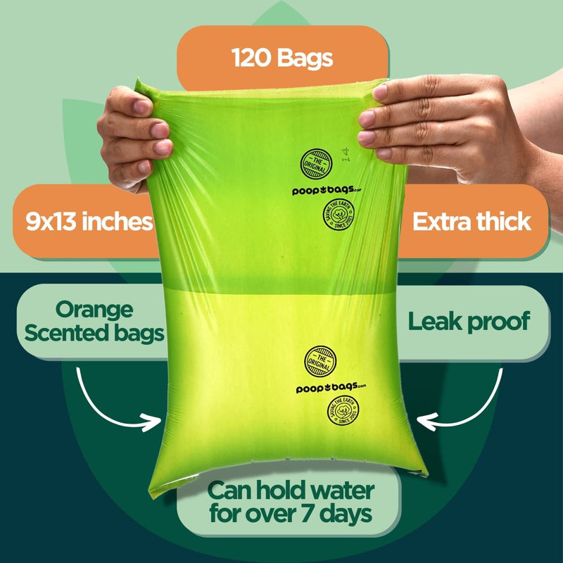 The Original Poop Bags Countdown Poop Bags Rolls For Dogs - green, 9x13 - USDA Biobased