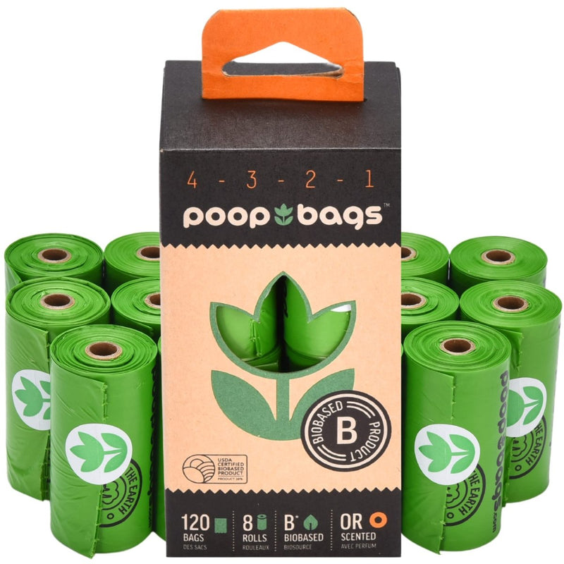 The Original Poop Bags Countdown Poop Bags Rolls For Dogs - green, 9x13 - USDA Biobased