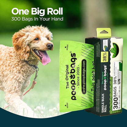 The Original Poop Bags Dog Poop Bags Rolls - Refills - 38% Plant Based - Leak Proof & Strong Doggy Bag - USDA Certified - Unscented