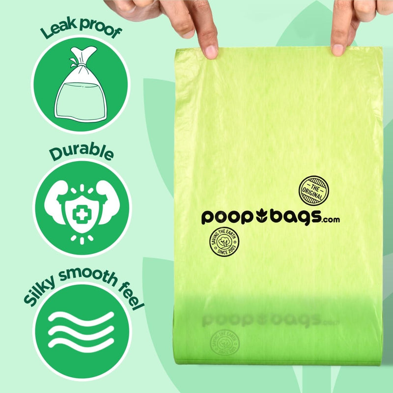 The Original Poop Bags Dog Poop Bags Rolls - Refills - 38% Plant Based - Leak Proof & Strong Doggy Bag - USDA Certified - Unscented