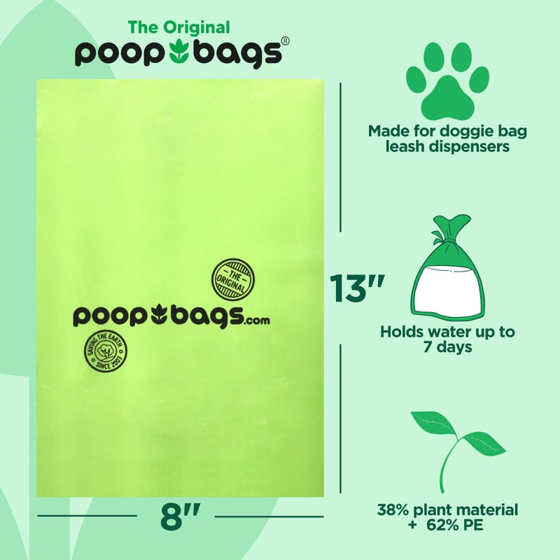 The Original Poop Bags Dog Poop Bags Rolls - Refills - 38% Plant Based - Leak Proof & Strong Doggy Bag - USDA Certified - Unscented