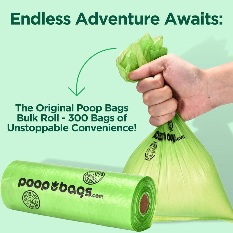 The Original Poop Bags Dog Poop Bags Rolls - Refills - 38% Plant Based - Leak Proof & Strong Doggy Bag - USDA Certified - Unscented