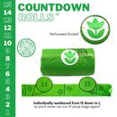 The Original Poop Bags - USDA Certified Biobased Countdown Rolls 9 X 13 inches - Friendly dog waste bags - Unscented Leak proof Thick & Strong Doggy Bag - 120 total poop bags – Unscented