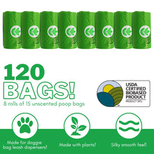 The Original Poop Bags - USDA Certified Biobased Countdown Rolls 9 X 13 inches - Friendly dog waste bags - Unscented Leak proof Thick & Strong Doggy Bag - 120 total poop bags – Unscented