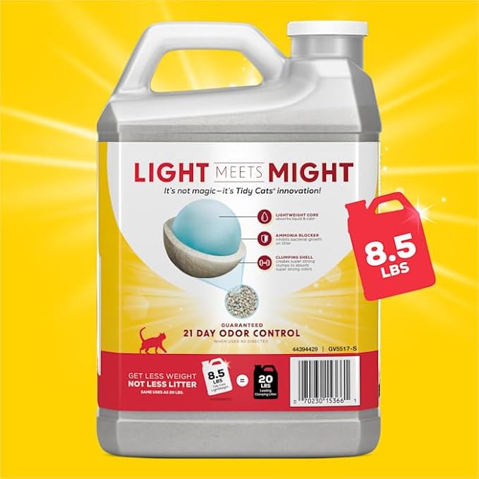 Tidy Cats Light Weight 24/7 Performance Low Dust Clumping Multi Cat Litter, 8.5 llbs.