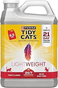 Tidy Cats Light Weight 24/7 Performance Low Dust Clumping Multi Cat Litter, 8.5 llbs.