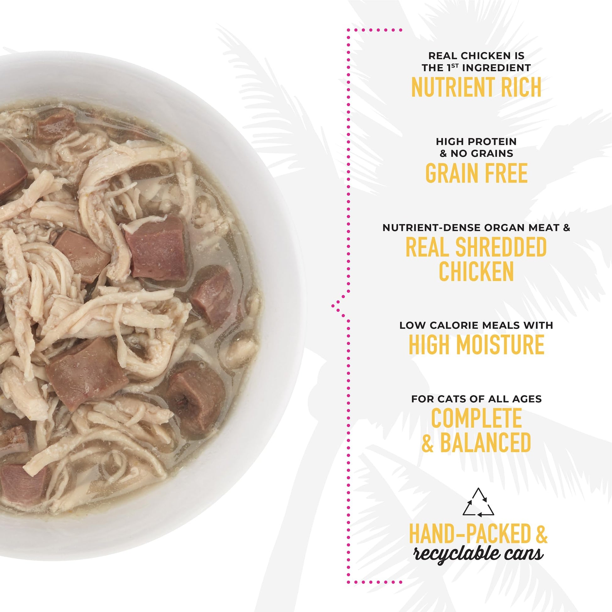 Tiki Cat After Dark, Chicken, High - Protein and 100% Non - GMO Ingredients, Wet Cat Food for Adult Cats, 2.8 oz. Cans