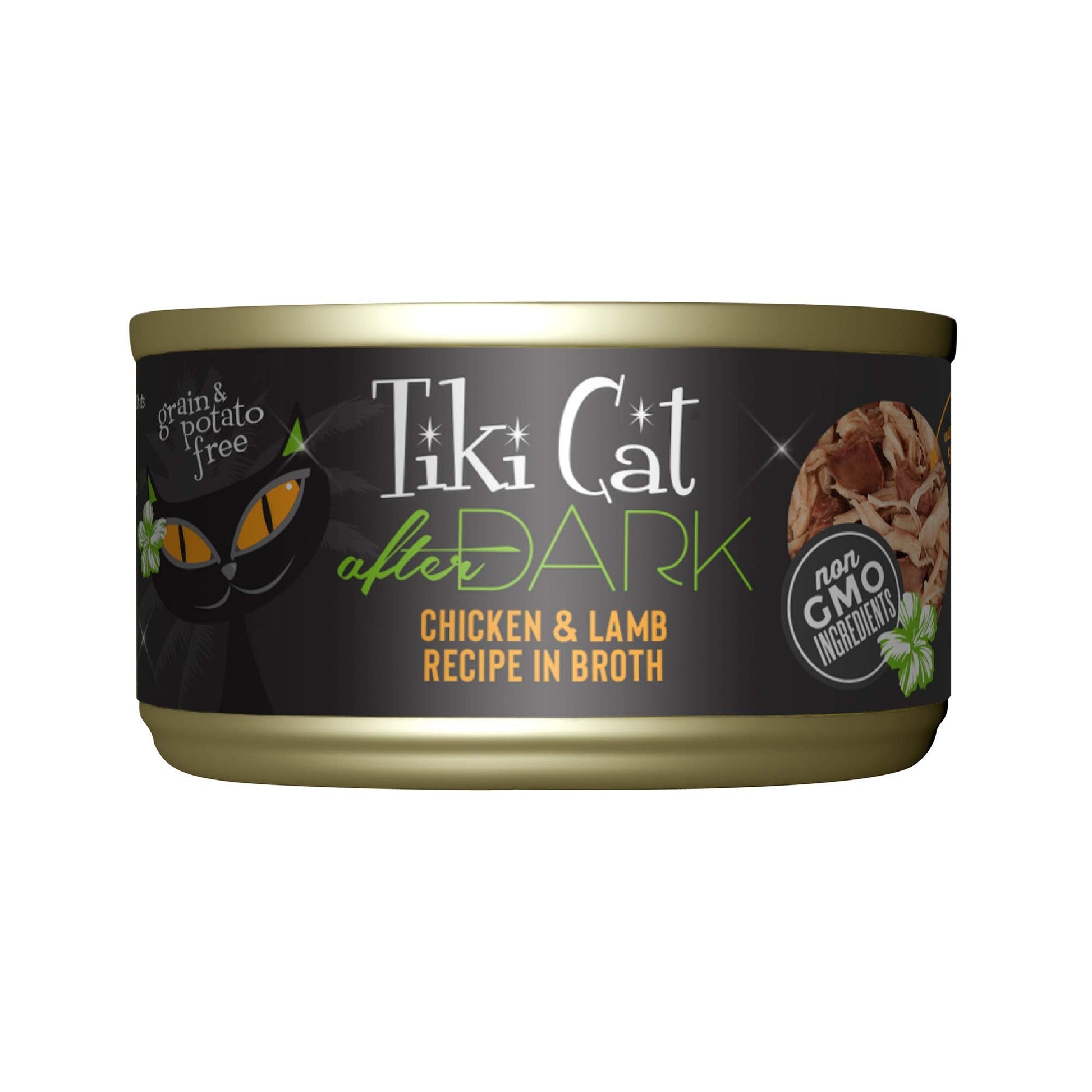 Tiki Cat After Dark, Chicken & Lamb, High - Protein and 100% Non - GMO Ingredients, Wet Cat Food for Adult Cats, 2.8 oz. Can (12 Count)