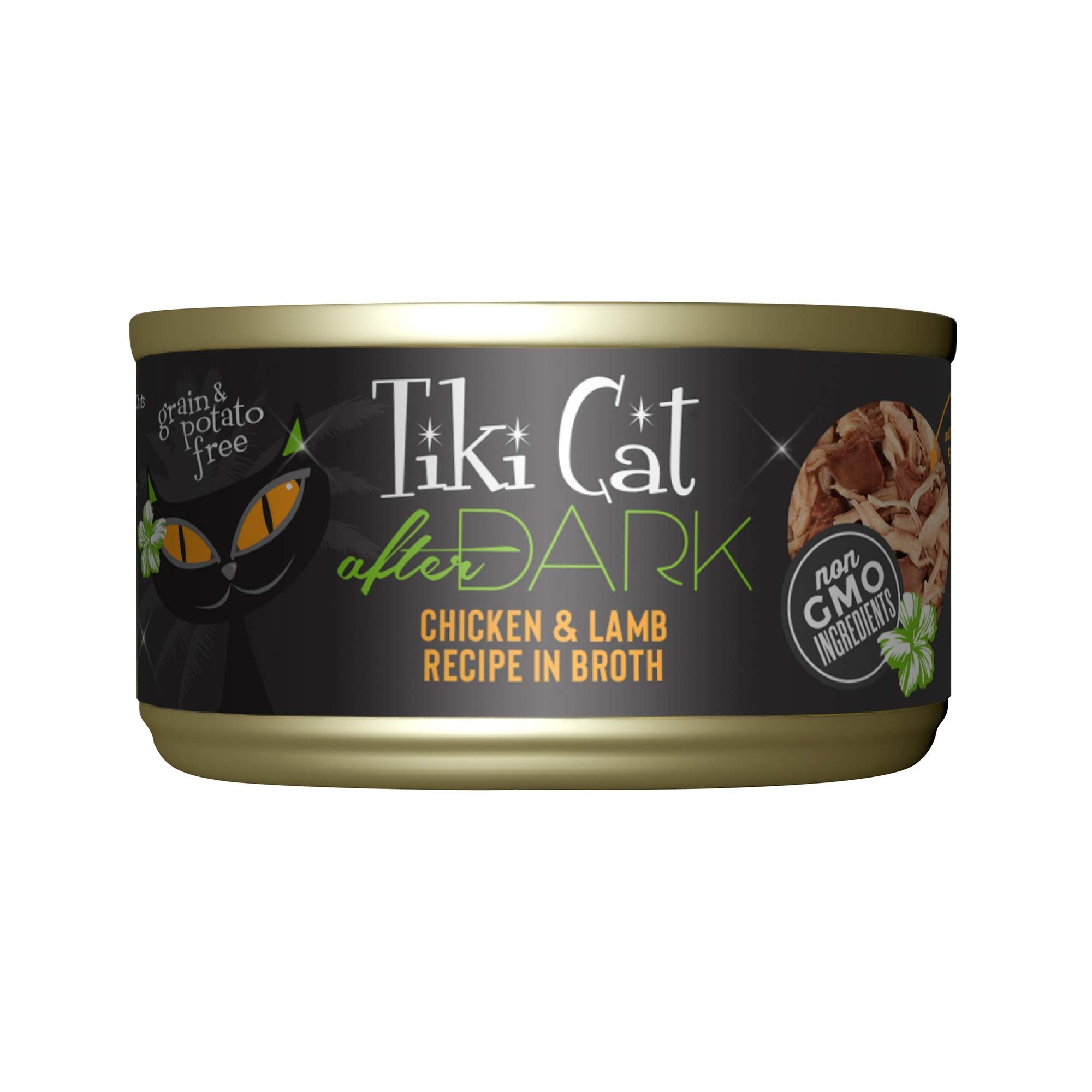 Tiki Cat After Dark, Chicken & Lamb, High - Protein and 100% Non - GMO Ingredients, Wet Cat Food for Adult Cats, 2.8 oz. Can (12 Count)