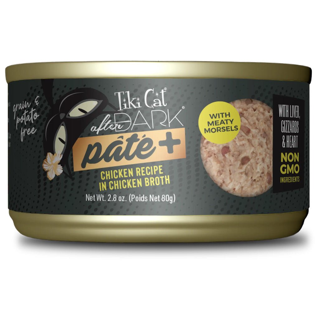 Tiki cat after dark pate chicken in chicken broth wet canned cat food 3oz