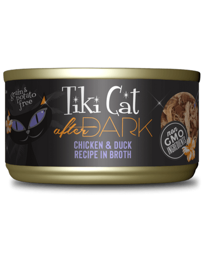 Tiki cat after dark wet canned cat food chicken & duck recipe in broth 3oz