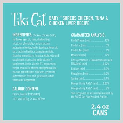 Tiki Cat Baby chicken tuna chicken liver recipe canned cat food