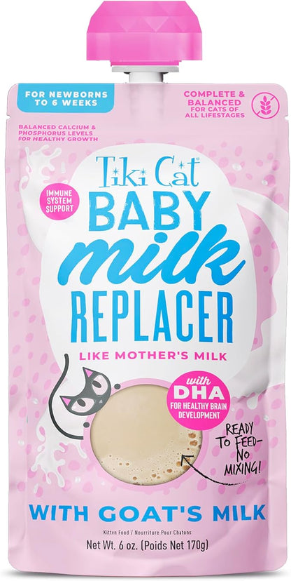 Tiki Cat baby milk replacer 6 oz with goats milk