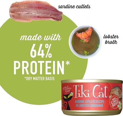 Tiki cat pate sardine and lobster consommé recipe in broth