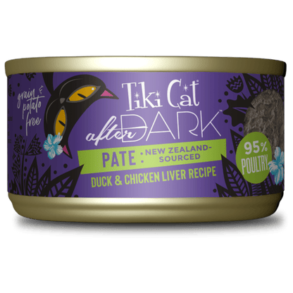 Tikicat after dark pate New Zealand sourced duck & chicken liver 3oz canned cat food