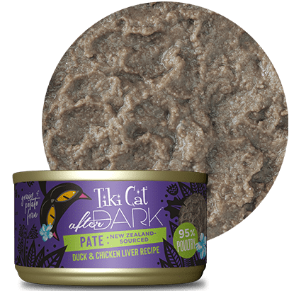 Tikicat after dark pate New Zealand sourced duck & chicken liver 3oz canned cat food