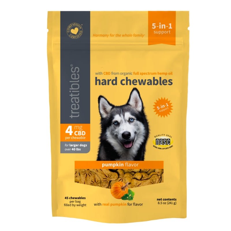 Treatibles Hard Chewables Pumpkin Flavor CBD for Dogs - 4mg