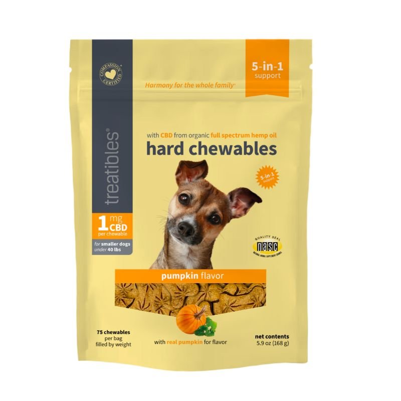 Treatibles Hard Chews Pumpkin Flavor CBD for dogs - 1 mg