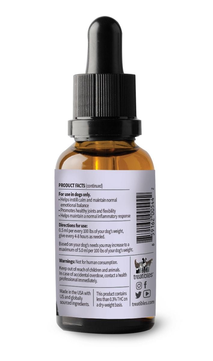 Treatibles Oil Dropper CBD for dogs - 750 mg