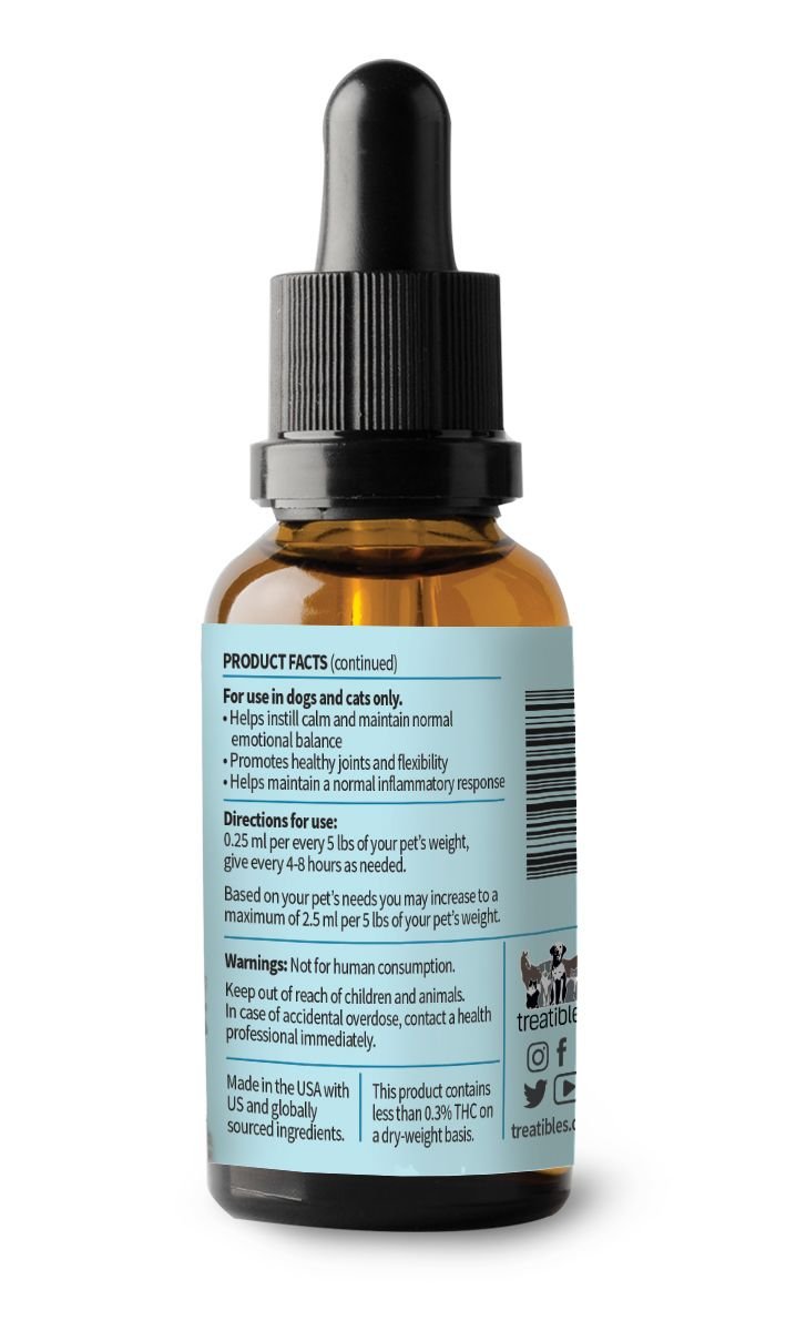 Treatibles Oil Dropper CBD for dogs and cats - 90 mg