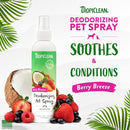 TropiClean Berry Breeze Dog Perfume Spray Long Lasting - Naturally Derived Odor Removing Dog Deodorizing Spray - 8 oz