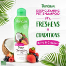 TropiClean Berry & Coconut Deep Cleansing Dog Shampoo - Deodorizing Natural Pet Shampoo Derived from Natural Ingredients - 20 oz.