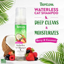 TropiClean Berry Coconut Waterless Cat Shampoo - Deep Cleansing Dry Shampoo for Cats - Natural Cat Shampoo Derived from Natural Ingredients - 7.4 oz