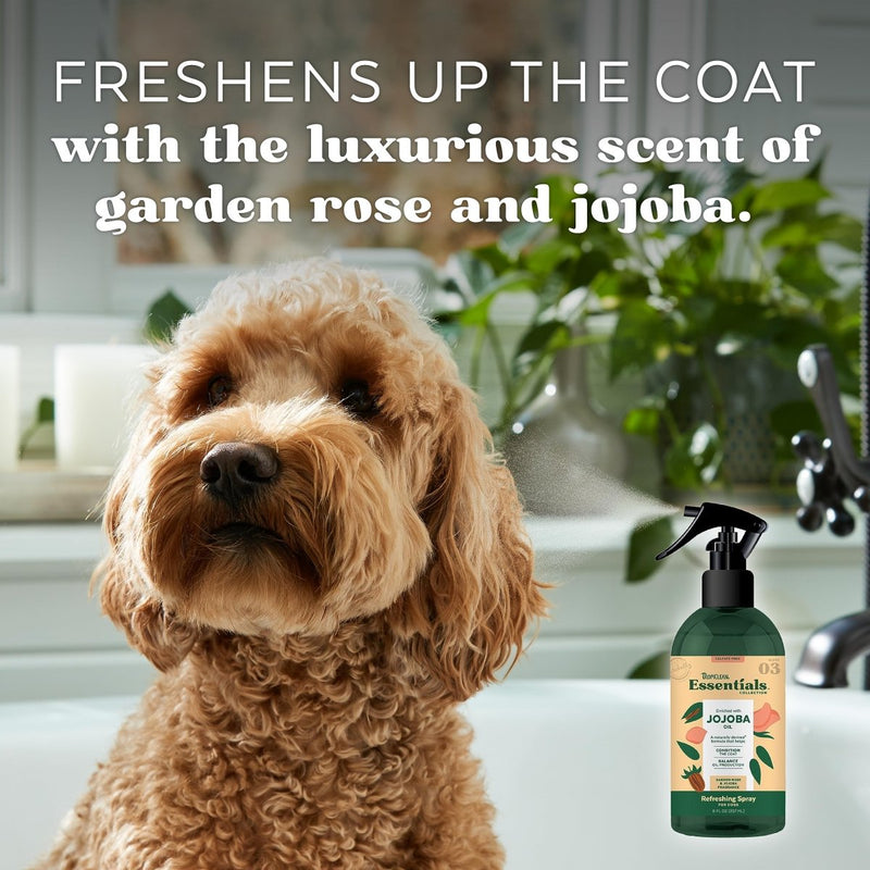 TropiClean Essentials Jojoba Oil Cologne & Deodorizing Spray - Condition The Coat - Derived from Natural Ingredients