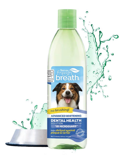 TropiClean Fresh Breath Advanced Whitening Teeth Cleaning Dog Dental Water Additive, 16 - fl oz bottle