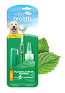 TropiClean Fresh Breath Dog Oral Care Kit - Complete Dog Toothbrush and Toothpaste Set for Large Dogs