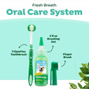 TropiClean Fresh Breath Dog Oral Care Kit - Complete Dog Toothbrush and Toothpaste Set for Large Dogs