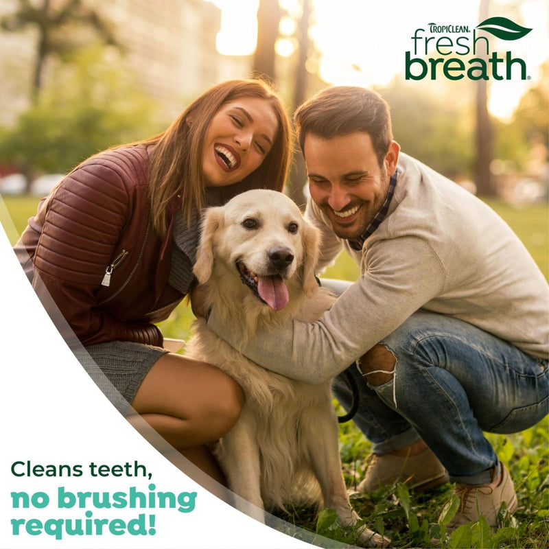 TropiClean Fresh Breath for Dogs - No Brush Dog Dental Gel - Peanut Butter Flavor - 2 oz