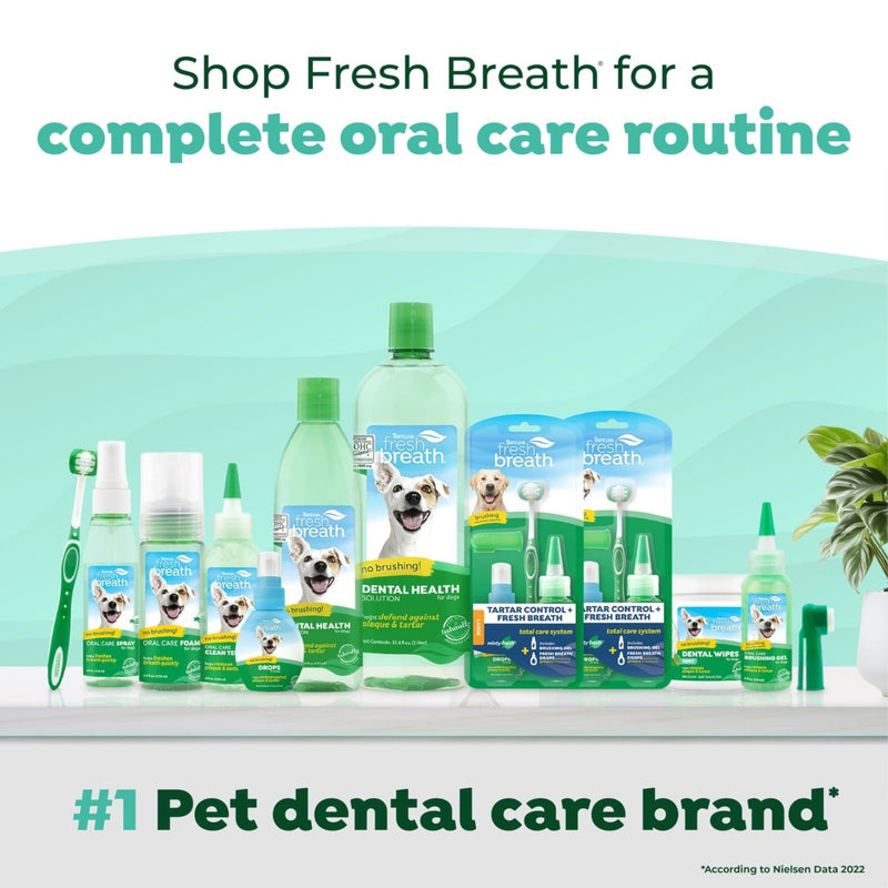 TropiClean Fresh Breath for Dogs - No Brush Dog Dental Gel - Peanut Butter Flavor - 2 oz