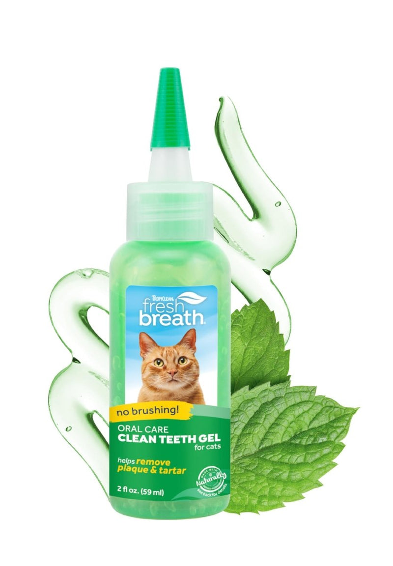 TropiClean Fresh Breath No Brush Dental Gel for Cats - 2 oz