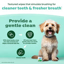 TropiClean Fresh Breath No Brushing Clean Teeth Dental & Oral Care Dental Wipes for Dogs - 50ct - No Brushing Required