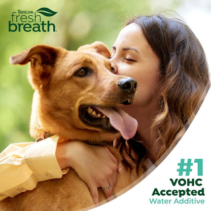 TropiClean Fresh Breath Original | Dog Oral Care Water Additive | Dog Breath Freshener Additive for Dental Health | VOHC Certified | Made in the USA | 33.8 oz.
