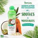 TropiClean Medicated Dog Shampoo for Allergies and Itching - Tea Tree & Oatmeal - Derived from Natural Ingredients for Sensitive Skin - 20 oz