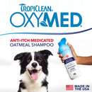 TropiClean Oxymed Medicated Cat & Dog Shampoo for Itchy Skin - Skin Soothing Oatmeal Shampoo for Dogs & Cats - 20 oz