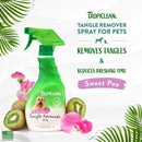 TropiClean Sweet Pea Cat & Dog Detangler Spray Dematting - Dog Conditioner Spray Derived from Natural Ingredients - 16 oz