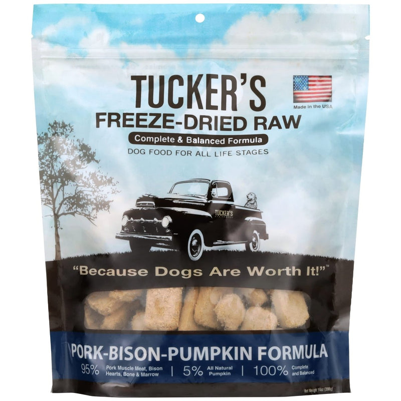 Tucker's Raw Freeze Dried Raw Dog Food, Pork, Bison & Pumpkin Formula 14oz