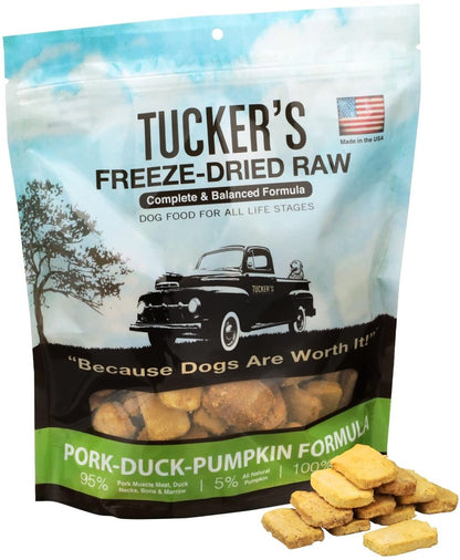 Tucker's Raw Freeze Dried Raw Dog Food, Pork, Duck & Pumpkin Formula 14oz