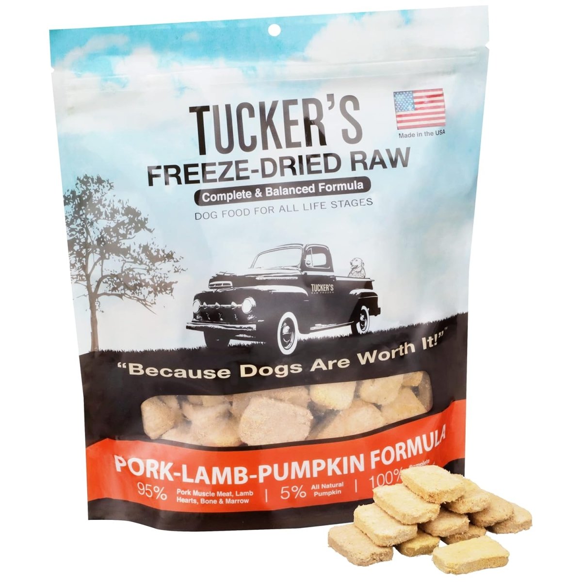 Tucker's Raw Freeze Dried Raw Dog Food, Pork, Lamb & Pumpkin Formula 14oz