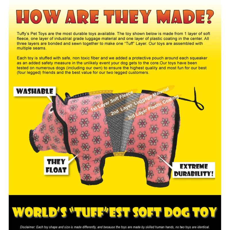 TUFFY - World's Tuffest Soft Dog Toy - Ultimate Boomerang - Squeakers - Multiple Layers.Made Durable, Strong & Tough.Interactive Play (Tug, Toss & Fetch).Machine Washable & Floats (Junior, Yellow Bone)