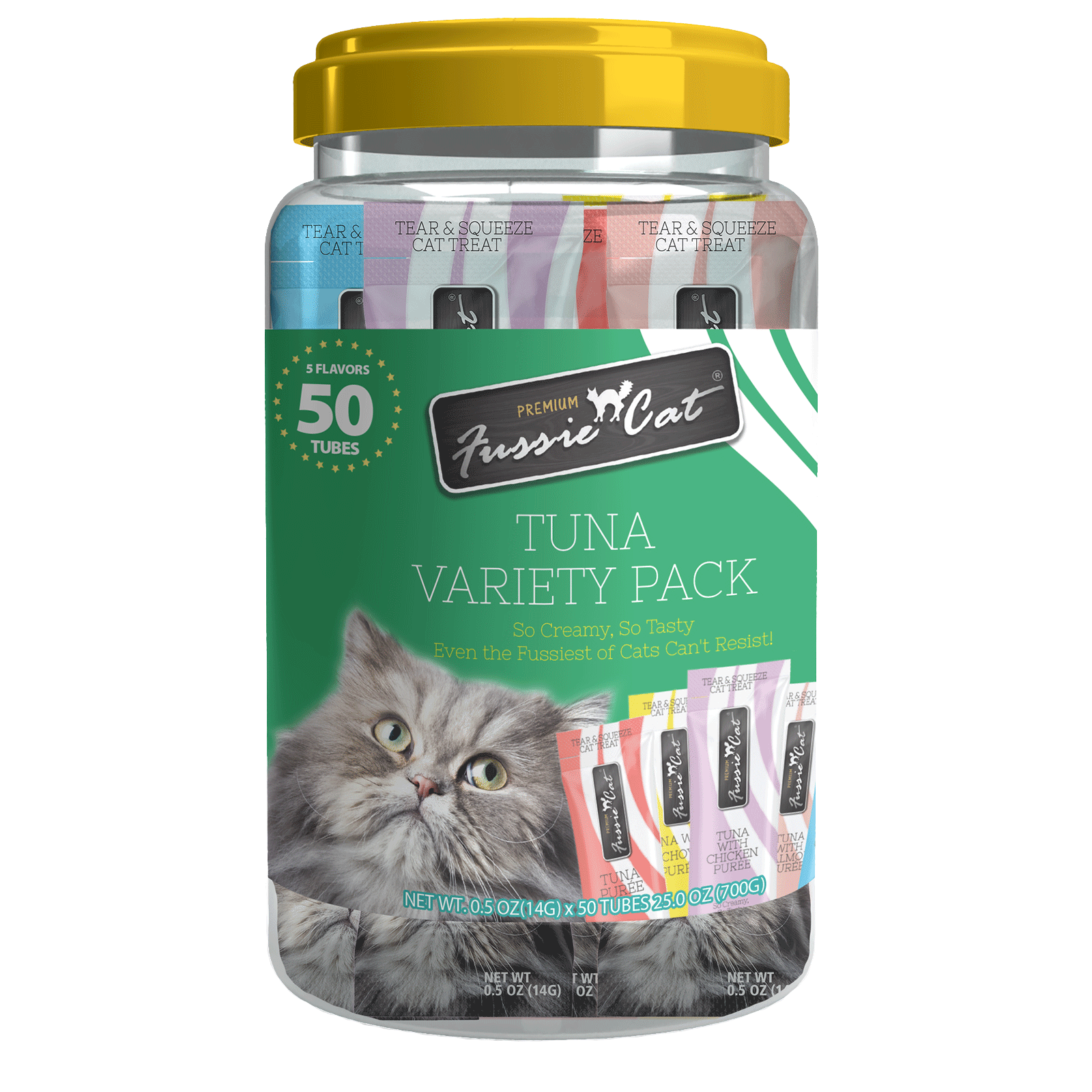 Tuna variety pack 50 tubes fussie cat