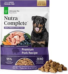 Ultimate pet nutrition nutra bites freeze dried raw pork recipe adult dog food 16oz