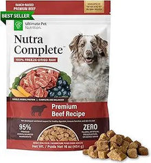 Ultimate pet nutrition nutra complete freeze dried raw premium beef recipe 16oz dog treats